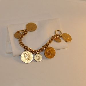 Vintage Christian Dior Coin Charm Bracelet